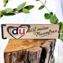 Du bist meine Traumfrau (Tu esi mano svajonių žmona) - šokolado plytelės dovanų dėžutė su "Duplo" - maža dovana moterims, dovanų dėžutė, dovana draugei, geriausios draugės dovanos, šokolado dovana, svajonių moters dovana