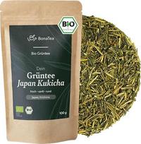 Ekologiška „Kukicha“ arbata – žalia arbata iš Japonijos, pagaminta iš švelnių arbatos stiebelių, pasižyminti šviežiu ir švelniu aromatu, 100 % natūrali, 100 g