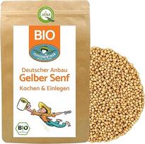 Ekologiškos geltonos garstyčių sėklos, 1 kg – užaugintos Vokietijoje – baltosios garstyčios – prieskoniai ir garstyčių gaminimas – PEPPERMINTMAN