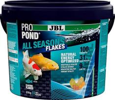 JBL PROPOND „All Seasons“ dribsniai, 0,74 kg (5,5 l) | Visų metų pašaras dribsniais, skirtas visoms tvenkinio žuvims | Sveika ir subalansuota mityba | Plūduriuojantis | nuo 10 °C