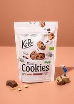 KoRo – „Mini Cookies“ su žemės riešutais ir tamsaus šokolado gabaliukais, 150 g – klasika mini formatu – ekologiški, veganiški ir be glitimo – su žemės riešutais ir tamsaus šokolado gabaliukais