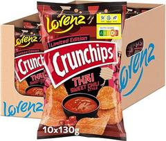 LORENZ | „Crunchips“ su tajų saldžiuoju čili | 10 x 130 g | Riboto tiražo | vegetariški
