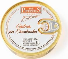 LOS PEPERETES „Ostras“ austrės, 120 g | Galisijos gurmaniški jūros gėrybių produktai | Atlanto vandenyno delikatesas