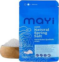 MAYİ natūrali druska (stambi) 500 g – rankomis surinkta, košerinė, be mikroplastiko, turtinga mineralais, nerafinuota, idealiai tinka elektrolitiniams gėrimams, maisto gaminimui, konservavimui ir dietai su mažu natrio kiekiu