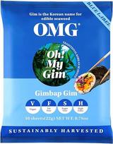 OMG [10 vnt. pakuotė] Kepinti nori lapai, korėjietiški maisto produktai, kepinti jūros dumblių lapai, sveiki jūros dumbliai, „Yaki Nori“ lapai, suši ryžiai, maki, Pietų Korėja, aukščiausios kokybės