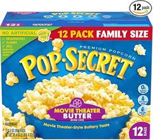 Pop Secret Mikrowellen-Popcorn, Kino-Butter, Geschmack, 85 ml, 12 Stück