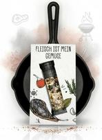 Prieskonių dovanų rinkinys „Meat is My Vegetables“ – ketaus keptuvė, skersmuo 16,5 cm, ir „Chilli Spice“ – kepsnių prieskoniai. Dovanos vyrams, dovana kepsnių vakarėliui, vienišiems, kepsnių mėgėjams, prieskonių rinkinys