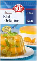 RUF balti želatinos lakštai, maistinė želatina, skirta želatinizavimui, tirštinimui, stabilizavimui ir emulsifikavimui, lengvai naudojama, be glitimo, 12 lakštų, 20 g