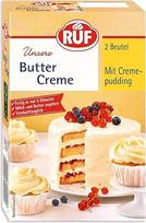 RUF sviestinis kremas su grietinėlės pudingu, skirtas tortų ir keksų dengimui bei papuošimui, tinka naudoti su fondantu, universalus, be glitimo ir veganiškas, 2 x 70 g