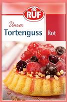 RUF tortų glazūra „Raudona“ be želatinos, skirta raudonųjų vaisių padengimui ant torto pagrindo, vaisiniams tortams ir pyragėliams, be cukraus ir be glitimo