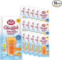 RUF „Glücklichmacher“ „Smooth to Drink“ mangų ir marakujos skonio – 15 vnt. rinkinys, vaisių skonio gėrimo milteliai, skirti ištirpinti vandenyje, su egzotiškų vaisių skoniu