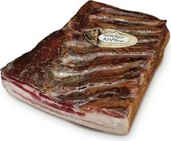 Rūkytas pilvo lašinys / pancetta – 1,6 kg gabalas iš Pietų Tirolio – itališkas lašinys – pusė kumpio – Viktor Koflerio / Lanos gaminys