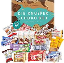 Šokoladinių batonėlių mišinio dovanų dėžutė - "Der Zuckerbäcker" traški šokolado dėžutė, 29 šokolado batonėliai su "Children Bueno", "Twix", "KitKat", "Knoppers", 796 g dovanų dėžutė gimtadieniui, biurui, dovanų saldumynams