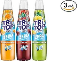 TRi TOP „Zero“ sirupų rinkinys: vyšnių, citrinų ir laimų, apelsinų ir mandarinų, 3 x 600 ml