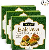 Turkiška baklava 2 x 125 g su pistacijomis ir žemės riešutais, apie 8 vnt.
