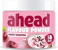 „ahead“ skonio milteliai, „Cherry Sensation“ 250 g, 83 porcijos, tik 10 kcal vienoje porcijoje, mažai kalorijų turintys skonio milteliai su inulinu ir laktaze, patikrinta kokybė, pagaminta Vokietijoje