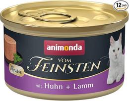„animonda vom Feinsten“ kačių maistas „Mousse“ – vištiena ir ėriena (12 x 85 g), be grūdų ir be cukraus, su šviežiais, mėsingais ingredientais