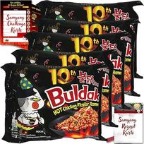 „Asiafoodland“ – „Samyang Buldak Ramen“ rinkinys – „Original“ – aštrūs vištienos makaronai iš Pietų Korėjos – su iššūkio kortele ir recepto kortele, 5 vnt. pakuotė (5 x 140 g)