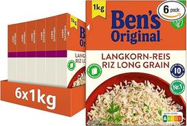„BEN'S ORIGINAL“ originalūs ilgagrūdžiai ryžiai, paruošiami per 10 minučių, nesuspausti, 6 x 1 kg