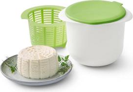 „Betty Bossi“ – grietinėlės sūrio gaminimo rinkinys – 3 dalys (32127) Balta plastikinė, tinkama plauti indaplovėje, „Kitchen Aid“