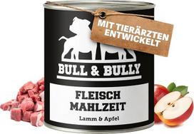 „BULL & BULLY“ šlapias šunų maistas, 800 g, mėsos miltai, ėriena su obuoliais – veterinarų sukurtas šunų maistas – aukščiausios kokybės šlapias šunų maistas su 91 % mėsos, skirtas aktyviems šunims