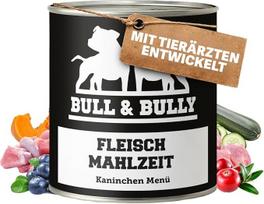 „BULL & BULLY“ šlapias šunų maistas, 800 g, mėsos miltai, triušienos meniu – veterinarų sukurtas šunų maistas – aukščiausios kokybės šlapias šunų maistas su dideliu mėsos kiekiu, skirtas aktyviems šunims