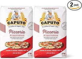 „Caputo Pizzeria“ miltai „Tipo 00“ – 1 kg – autentiški itališki picos miltai iš Neapolio – 1 arba 2 vnt. rinkinys + „minafood“ užrašų knygutė (2,1 kg)