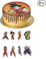 „Dekozauber24“ „Dragon Ball Z“ torto papuošimų rinkinys, 20 cm torto papuošimas su 16 keksų papuošimais, 8 dizainai, valgomieji torto papuošimai, vegetariški, be glitimo, „Dragon Ball“ gimtadienio papuošimai vaikų gimtadieniams