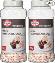 „Dr. Oetker Professional“ mini zefyrai, 4 spalvos, 1 x 150 g skardinė, be glitimo (2 vnt. pakuotė)