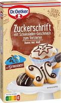 „Dr. Oetker“ šokolado skonio cukraus rašymo kremas, 3 x 25 g tūbelės, tamsus, šviesus ir baltas cukraus dekoravimo kremas, skirtas rašyti ant tortų, pyragų ir keksų