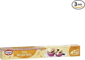 „Dr. Oetker“ „Fine Marzipan“ marcipano plėvelė, 3 x 300 g, išvyniota ir paruošta naudoti, skirta tortų, pyragų ir konditerijos gaminių, kurių skersmuo neviršija 26 cm, įvyniojimui ir dekoravimui, paruošta naudoti, veganiška