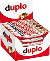 „Duplo Single Bar“ – šokoladinis batonėlis su švelniu nugato kremu, traškia vafle ir švelniu pieniniu šokoladu – 1 didmeninė pakuotė, kurioje yra 40 atskirai supakuotų batonėlių