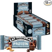 „EAT NATURAL“ baltyminiai žemės riešutai su tamsia šokoladu, 12 x 40 g