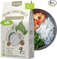„Elf-Family“ ekologiški konjako makaronai (fettuccine) – 9 kcal, mažai angliavandenių turintys širataki makaronai, veganiški ir be glitimo, 270 g x 6 dėžutės (12 vnt. pakuotė)