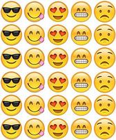 „Emoji Faces“ – 30 valgomų vaflinių popierinių papuošimų, skirtų fėjų gimtadienio tortui