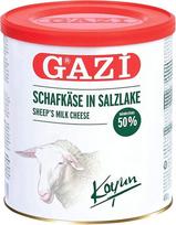 „Gazi“ avies sūris sūryme – 1 vnt. po 400 g – avies sūris „Koyun Peyniri“ metalinėje skardinėje, 50 % riebalų, 100 % avies pieno, pagamintas mikrobiologinėje laboratorijoje, tinka vegetarams, be glitimo, tinka „börek“ ir salotoms