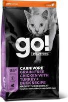 „Go! Solutions“ vištienos, kalakutienos ir antienos sausas kačių maistas be grūdų „Carnivore“ – 3lb maišas – stiprina raumenis ir padeda išlaikyti liekną kūno sudėjimą / baltymų turtingas kačių maistas išrankiausiems katėms