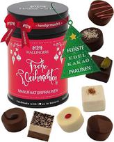 „Hallingers Genuss Manufaktur“ šokoladiniai saldainiai – Kalėdinė dovana be alkoholio, rankų darbo, pagaminti iš aukščiausios kokybės konditerinio kakavos, supakuoti į aukštos kokybės dovanų dėžutę „Frohe Weihnachten“, Kalėdos moterims ir vyrams