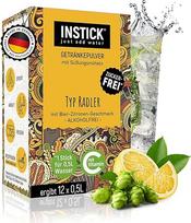 „INSTICK“ greitai tirpstantis gėrimas be cukraus (Radler) – 1 pakuotė, skirta 12 vnt. po 0,5–1 l – veganiškas gėrimo milteliai, mažai kalorijų ir su vitaminu C – greitai tirpstantys milteliai
