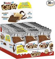„Kinder Cards“ – pieno ir kakavos kremo sausainių vafliai, traškūs vafliai su kreminiu įdaru, užkandis kelionei – 30 pakuočių po 2 sausainių vaflius (30 x 25,6 g)