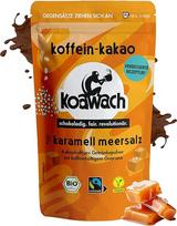 „koawach“ kakavos milteliai su karamelės ir jūros druskos skonio priedais, 500 g – ekologiškas šokoladinis gėrimas su kofeinu iš guaranos ir sūria karamele – tinka veganams ir atitinka „Fairtrade“ standartus – šokoladinis energijos šaltinis, skirtas karšt