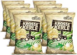 „Krosse Kerle“ traškučiai | „HeiMart“ | Grietinė ir porai su svogūnais | 8 vnt. dėžutė | Regioninis produktas | Be glitimo | Vegetariški | 8 x 115 g