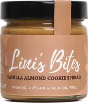 „Lini's Bites“ ekologiškas vanilės ir migdolų sausainių kremas (0,2 kg)