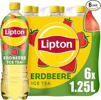 „Lipton Ice Tea Strawberry“, ledinė arbata su braškių skonio priedais, vienkartiniai indai (6 vnt. po 1,25 l)
