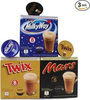 „Mars“, „Twix“, „Milky Way“ karšto šokolado kapsulės – suderinamos su „Dolce Gusto“ – 24 kapsulės (3 x 8)