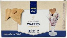 „Metro Chef“ širdelės formos vafliai, 200 vnt., 700 g, veganiški