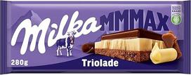 „Milka Triolade“ 1 vnt. po 280 g, didelė šokolado plytelė, sudaryta iš trijų šokolado sluoksnių: Alpių pieno šokolado, baltojo ir tamsiojo šokolado; „Milka“ šokoladas, pagamintas iš 100 % Alpių pieno; šokolado plytelė
