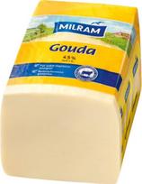 „Milram“ Gouda sūris, 45 % riebalų, maždaug 2,8–3 kg gabalai