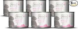 „MjAMjAM“ aukščiausios kokybės šlapias maistas katėms, sultinga vištiena ir laukinė lašiša, 6 vnt. pakuotė (6 x 200 g), be grūdų, su papildomu mėsos kiekiu