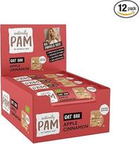 „Naturally Pam“ avižų batonėlis – Pamelos Reif ekologiškas avižų batonėlis – iš avižinių dribsnių ir riešutų pagamintas grūdų batonėlis – veganiškas ir be glitimo – obuolių ir cinamono skonio, 12 vnt. po 40 g